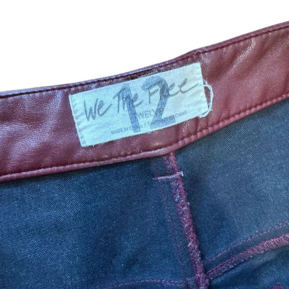 Revolve Free People We The Free Burgundy The It Factor Vegan Leather Pant - Picture 5 of 7